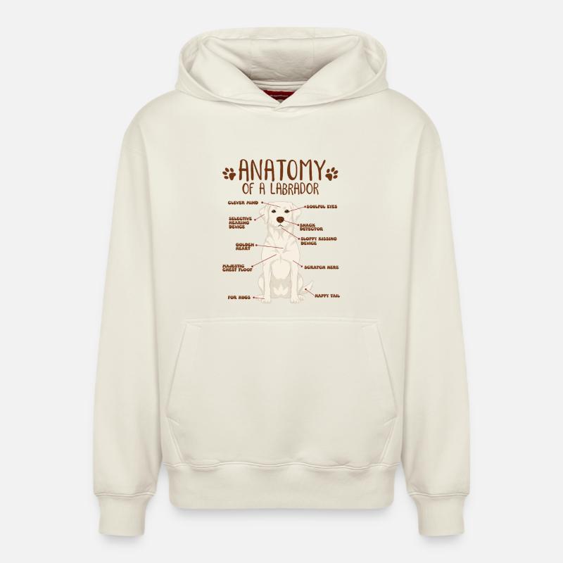 Anatomie eines white Labradors - Relaxed Unisex Organic Hoodie – von SPREAD - Naturweiß