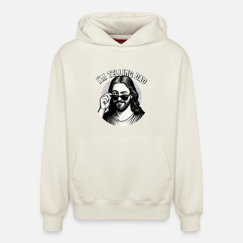 Jésus, j’ai vu cela, Jésus-Christ - Sweat à capuche unisexe décontracté en coton biologique – de SPREAD - blanc cassé