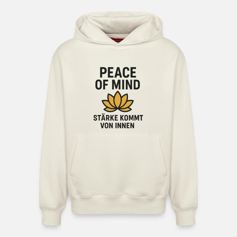 Zen-Lotus, paix et puissance intérieure - Sweat à capuche unisexe décontracté en coton biologique – de SPREAD - blanc cassé