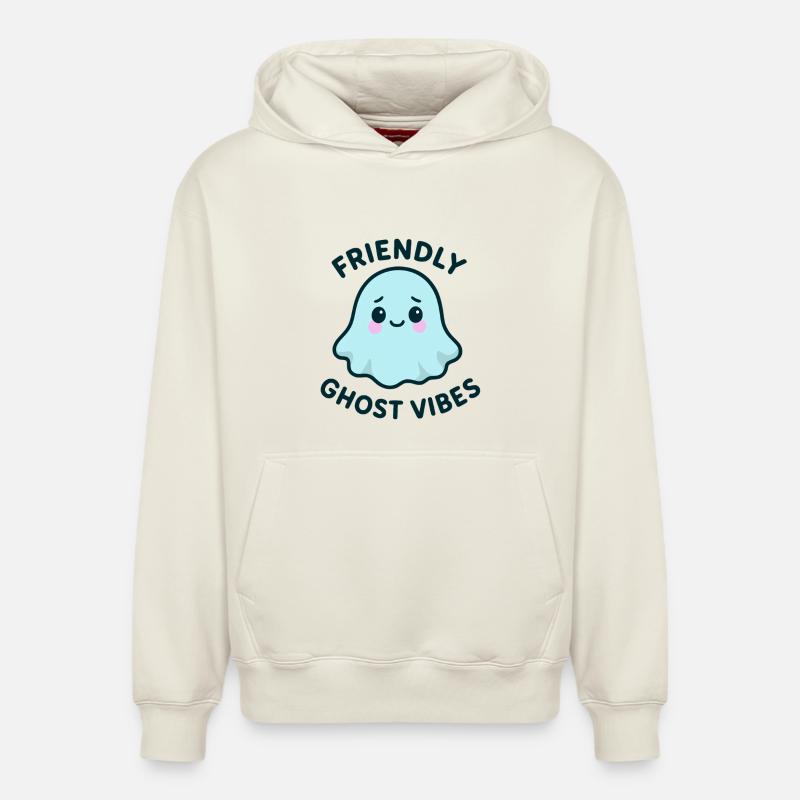 Fantôme respectueux de l’ambiance - Sweat à capuche unisexe décontracté en coton biologique – de SPREAD - blanc cassé