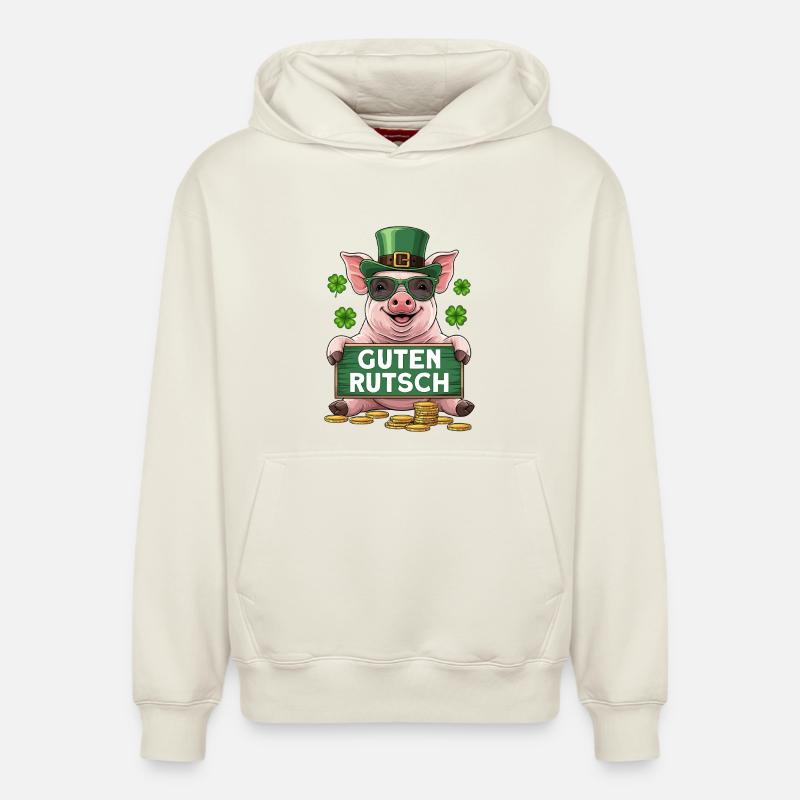 Bonne Année - Sweat à capuche unisexe décontracté en coton biologique – de SPREAD - blanc cassé