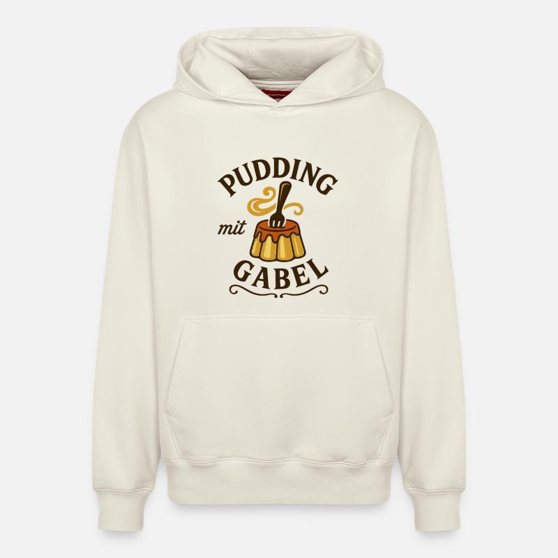 Pudding à la fourchette - Sweat à capuche unisexe décontracté en coton biologique – de SPREAD - blanc cassé