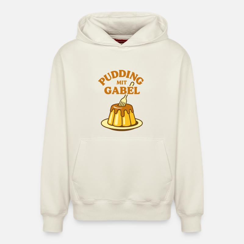 Pudding with fork - Relaxed Unisex Organic Hoodie – by SPREAD - off white