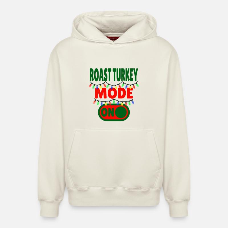 Mode dinde rôtie activé - Sweat à capuche unisexe décontracté en coton biologique – de SPREAD - blanc cassé