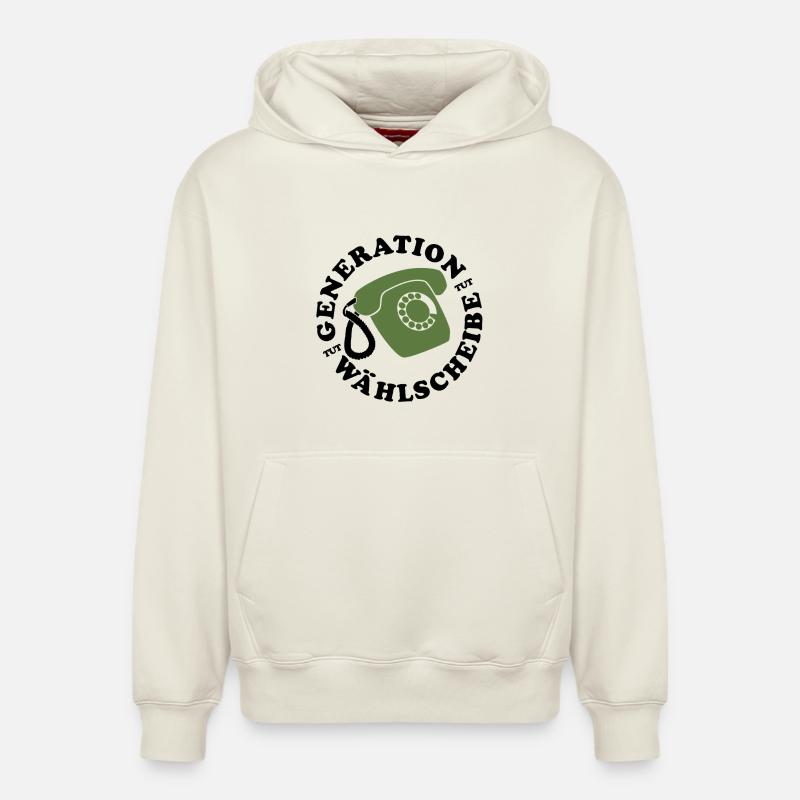 Génération Téléphone Fixe - Sweat à capuche unisexe décontracté en coton biologique – de SPREAD - blanc cassé