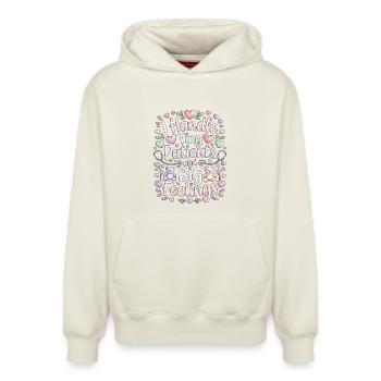 Pediatric Nurse I Handle Tiny Patients Kids Nurse - Relaxed Unisex Organic Hoodie – by SPREAD - off white - Front - AI Model Female 172 dark (172cm) & AI Model Male 178 light (178cm)