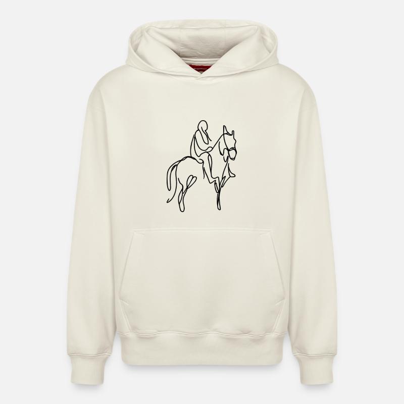 Dessin par onglet - Sweat à capuche unisexe décontracté en coton biologique – de SPREAD - blanc cassé