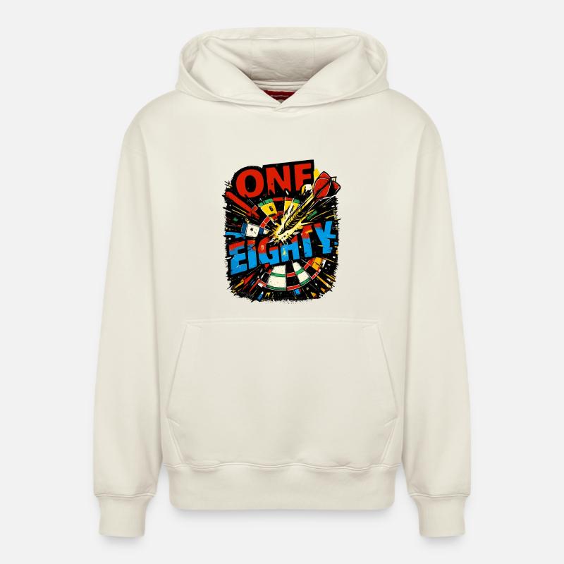 Dart One Eighty - Relaxed Unisex Organic Hoodie – von SPREAD - Naturweiß