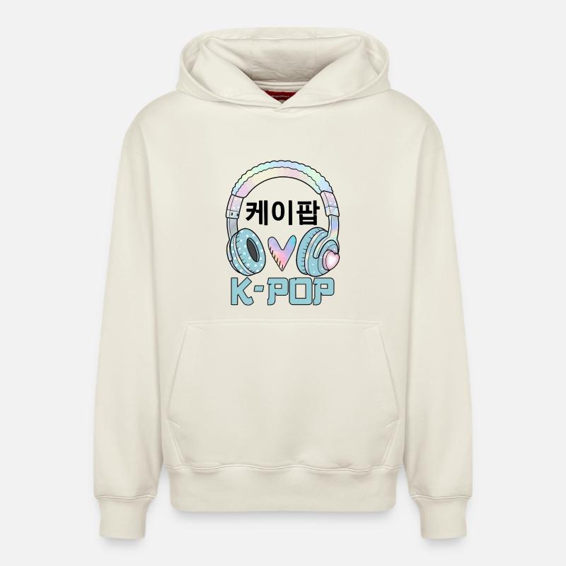 K Pop 케이팝 - Relaxed Unisex Organic Hoodie – von SPREAD - Naturweiß
