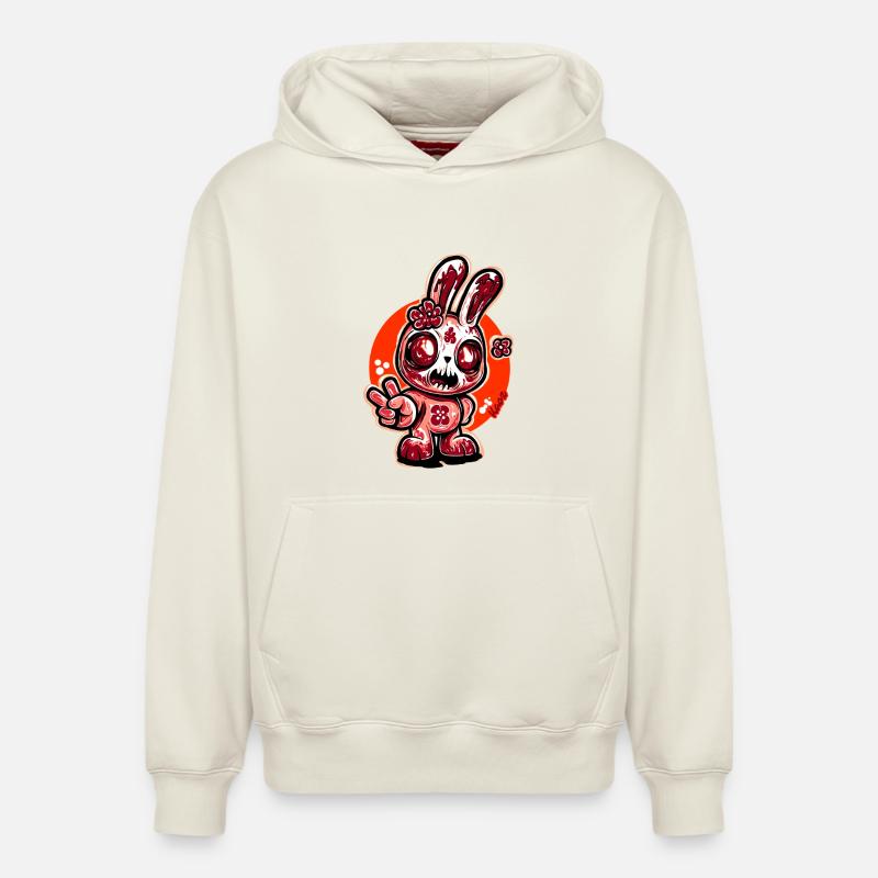 Horror Bloom Bunny - Relaxed Unisex Organic Hoodie – von SPREAD - Naturweiß