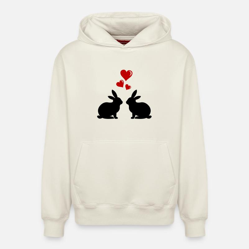 hasen_liebe - Sweat à capuche unisexe décontracté en coton biologique – de SPREAD - blanc cassé