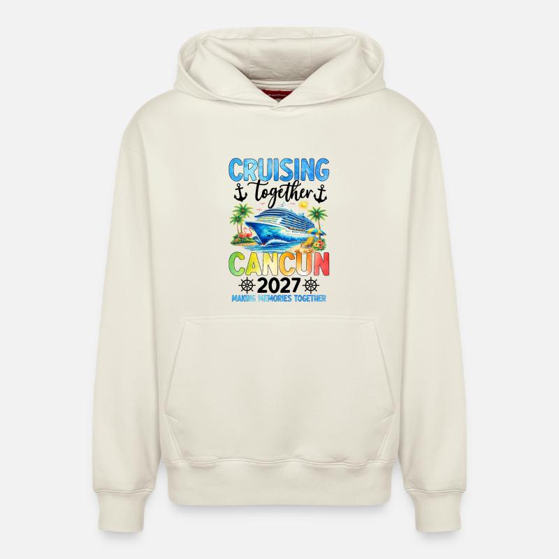 Croisière ensemble Cancún 2027 - Sweat à capuche unisexe décontracté en coton biologique – de SPREAD - blanc cassé