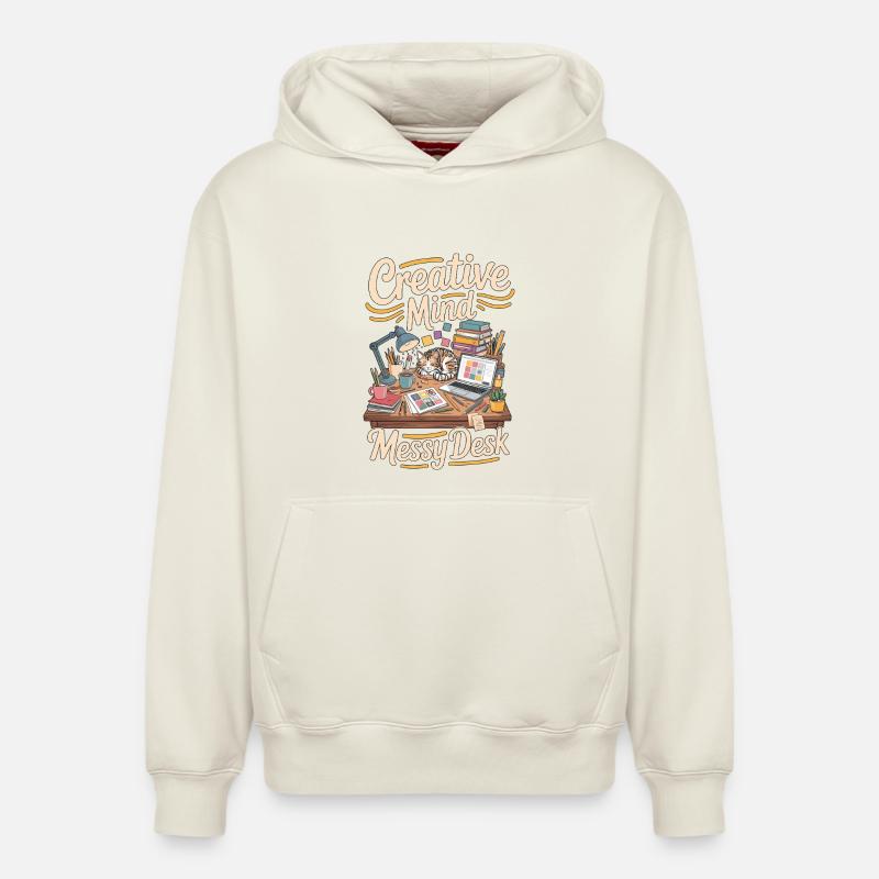 Graphic Designer Creative Mind Visual Designer - Sweat à capuche unisexe décontracté en coton biologique – de SPREAD - blanc cassé