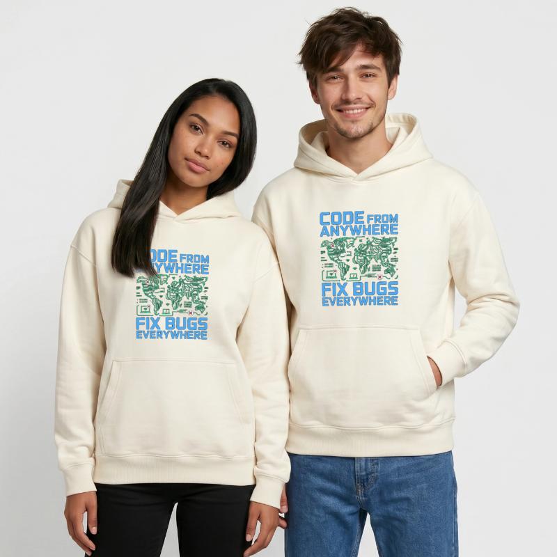Remote Developer Code From Anywhere Remote Tech Relaxed Unisex Organic Hoodie – by SPREAD
