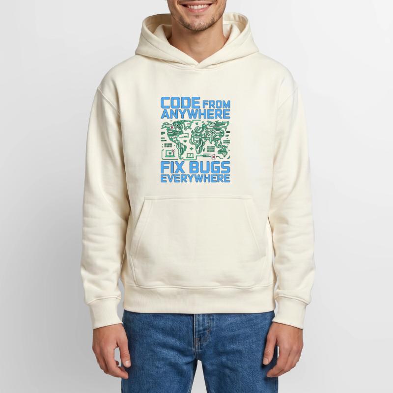 Remote Developer Code From Anywhere Remote Tech Relaxed Unisex Organic Hoodie – by SPREAD