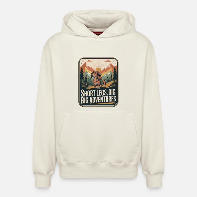 Wander Dackel - Relaxed Unisex Organic Hoodie – von SPREAD - Naturweiß
