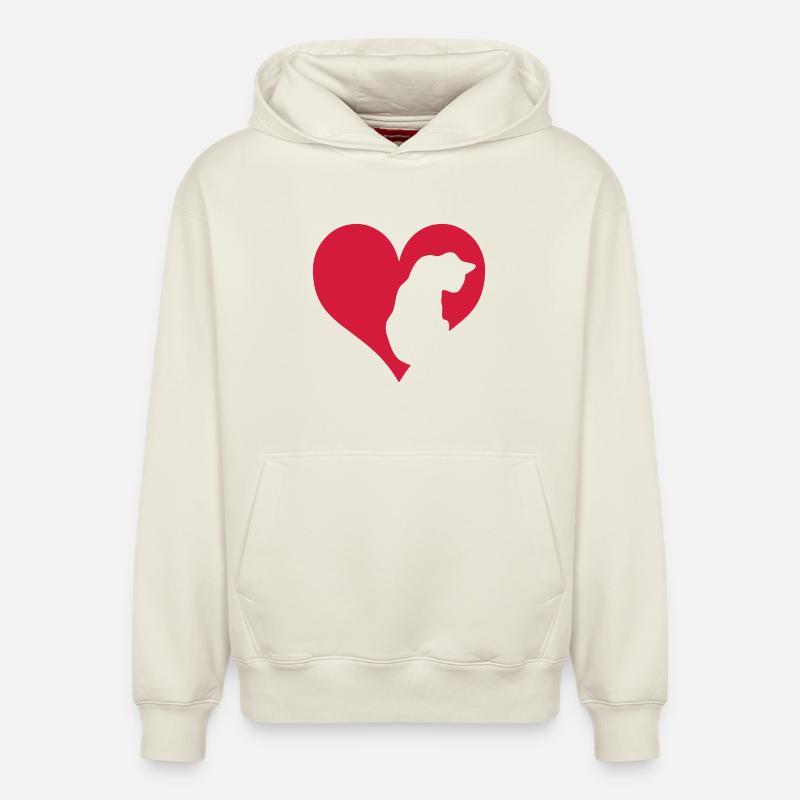 Chat - Sweat à capuche unisexe décontracté en coton biologique – de SPREAD - blanc cassé