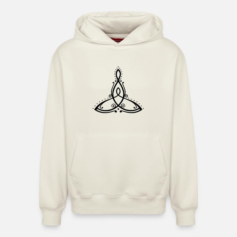 Symbole celtique, mère avec enfant. - Sweat à capuche unisexe décontracté en coton biologique – de SPREAD - blanc cassé