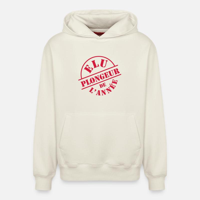 Plongée - Sweat à capuche unisexe décontracté en coton biologique – de SPREAD - blanc cassé