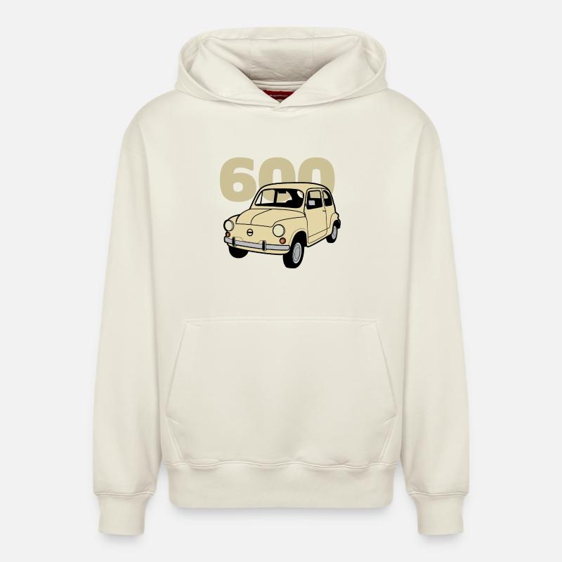 600 beige v2 - Sweat à capuche unisexe décontracté en coton biologique – de SPREAD - blanc cassé