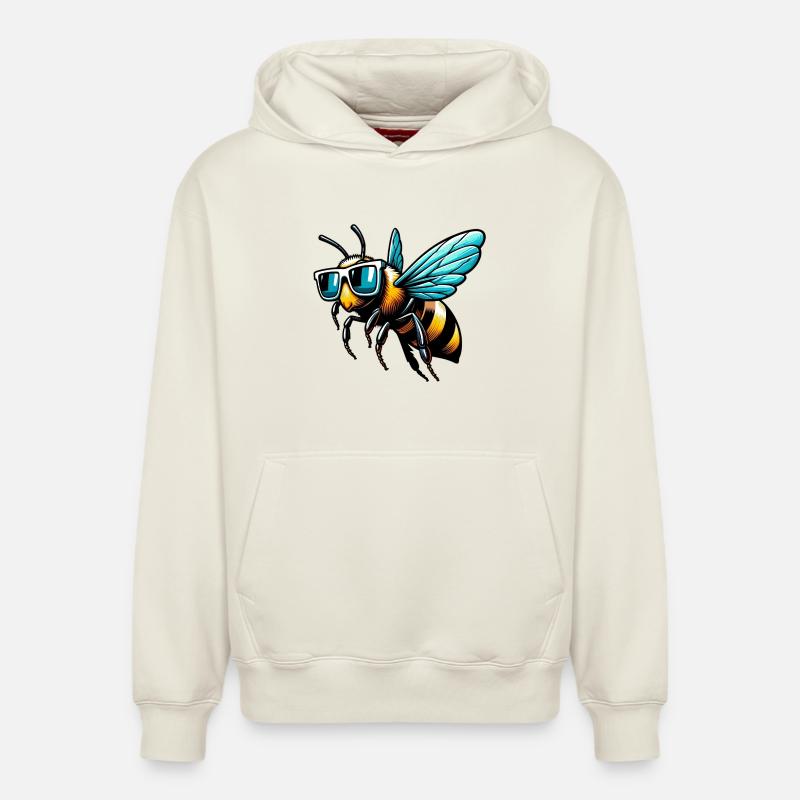 Abeille - Sweat à capuche unisexe décontracté en coton biologique – de SPREAD - blanc cassé