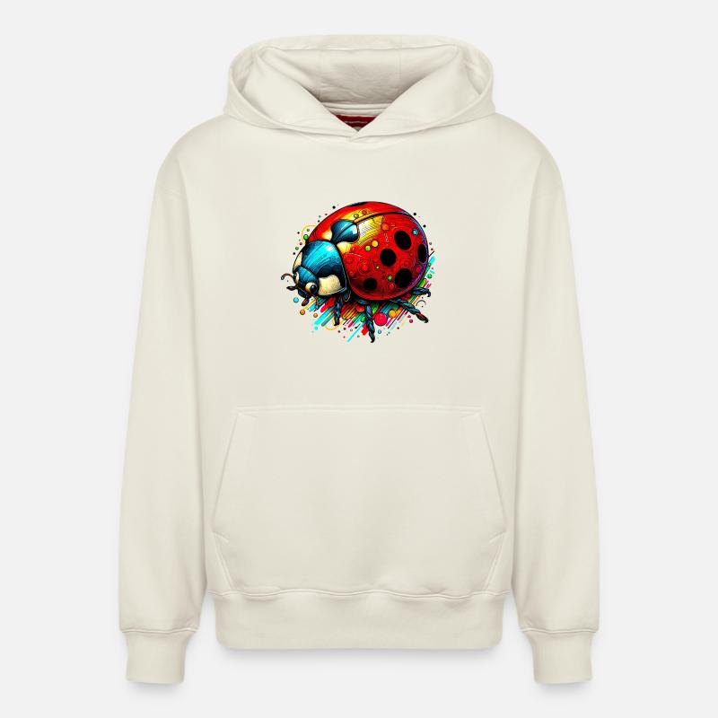 Coccinelle - Sweat à capuche unisexe décontracté en coton biologique – de SPREAD - blanc cassé