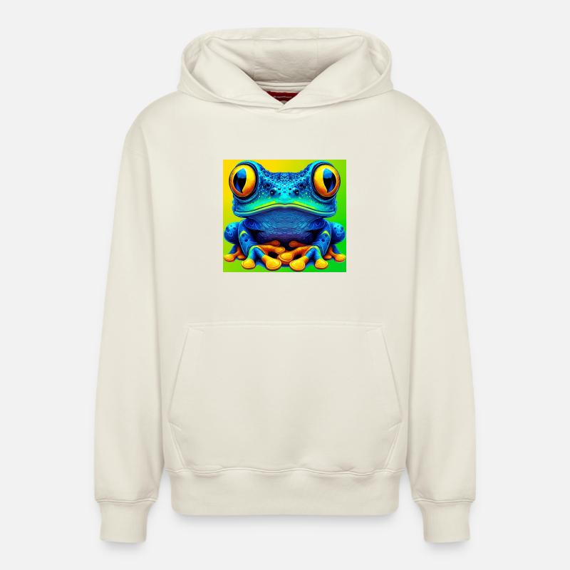 grenouille - Sweat à capuche unisexe décontracté en coton biologique – de SPREAD - blanc cassé