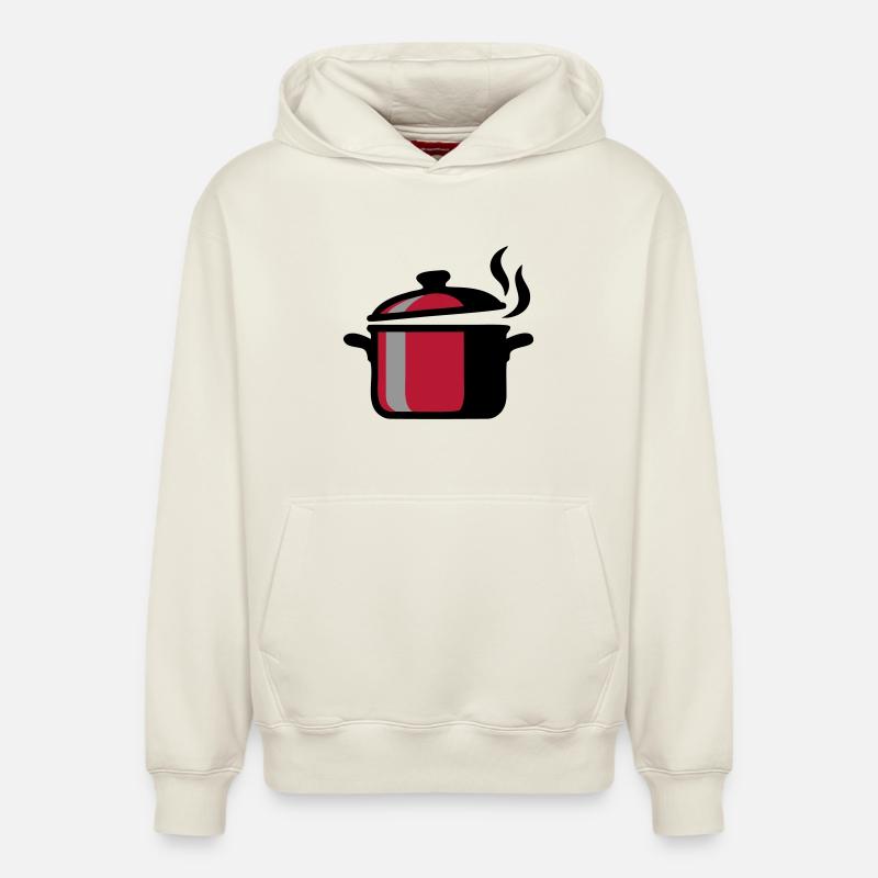 Cuisinière Cuisinière Logo du restaurant - Sweat à capuche unisexe décontracté en coton biologique – de SPREAD - blanc cassé