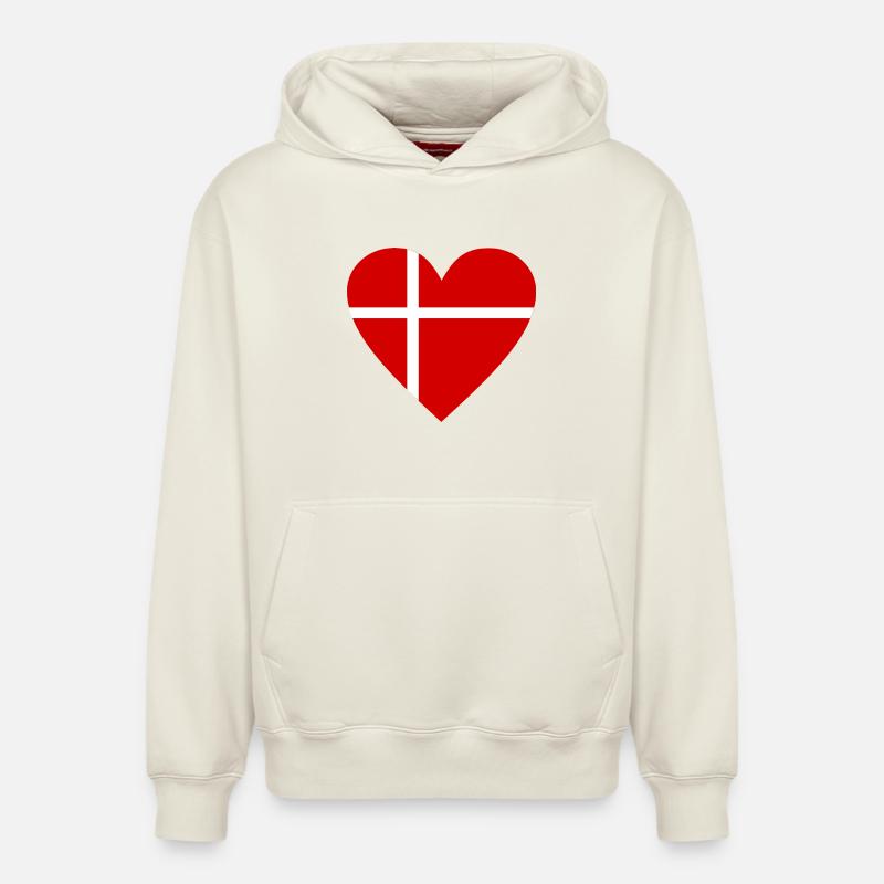 Danemark - Sweat à capuche unisexe décontracté en coton biologique – de SPREAD - blanc cassé