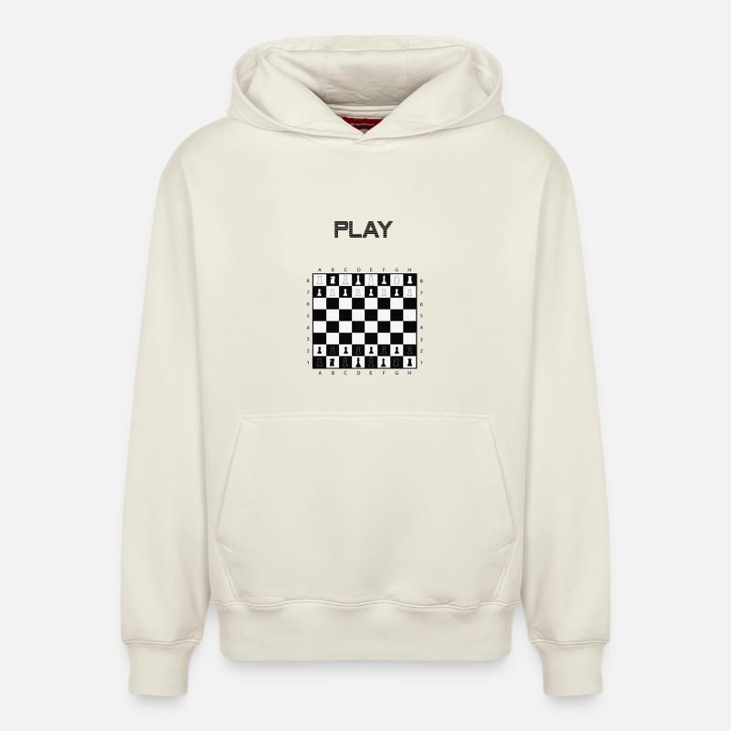chess - Sweat à capuche unisexe décontracté en coton biologique – de SPREAD - blanc cassé