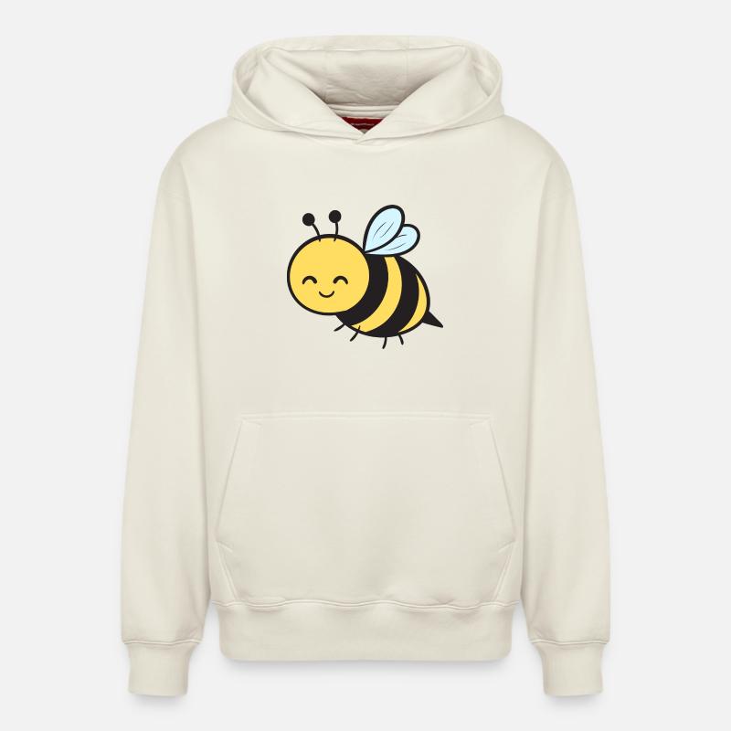 Abeilles - Sweat à capuche unisexe décontracté en coton biologique – de SPREAD - blanc cassé