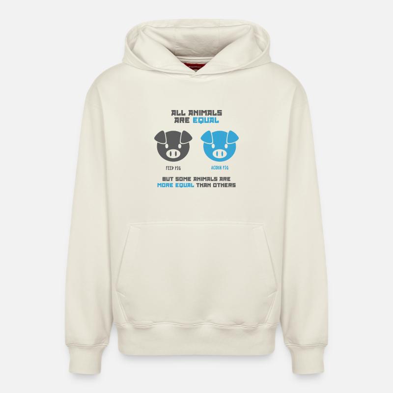 Cochon d’alimentation, Cochon gland - Sweat à capuche unisexe décontracté en coton biologique – de SPREAD - blanc cassé
