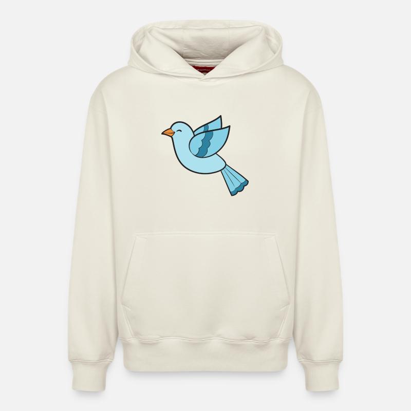 Oiseaux Oiseaux - Sweat à capuche unisexe décontracté en coton biologique – de SPREAD - blanc cassé