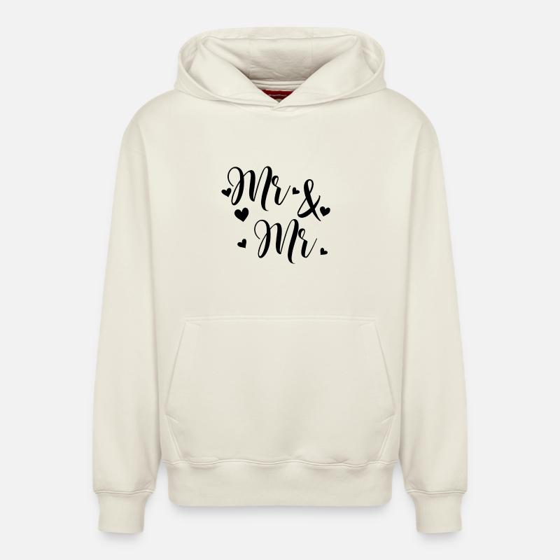Mr And Mr - Sweat à capuche unisexe décontracté en coton biologique – de SPREAD - blanc cassé