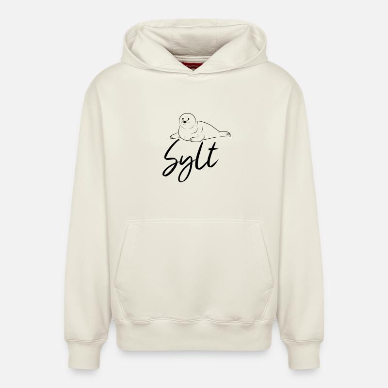 Sceau de Sylt - Sweat à capuche unisexe décontracté en coton biologique – de SPREAD - blanc cassé