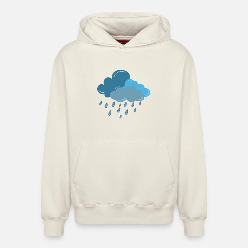 nuage, pluie, orage - Sweat à capuche unisexe décontracté en coton biologique – de SPREAD - blanc cassé