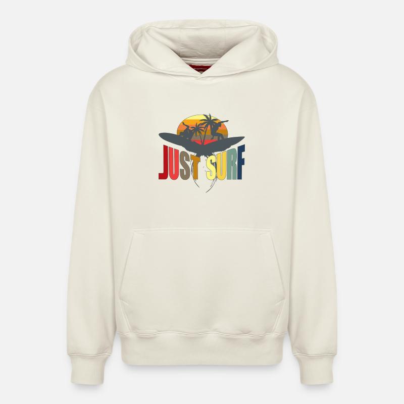 surfer - Sweat à capuche unisexe décontracté en coton biologique – de SPREAD - blanc cassé