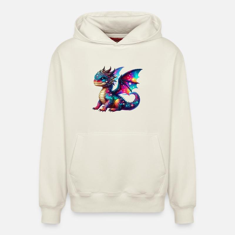 Dragon - Sweat à capuche unisexe décontracté en coton biologique – de SPREAD - blanc cassé