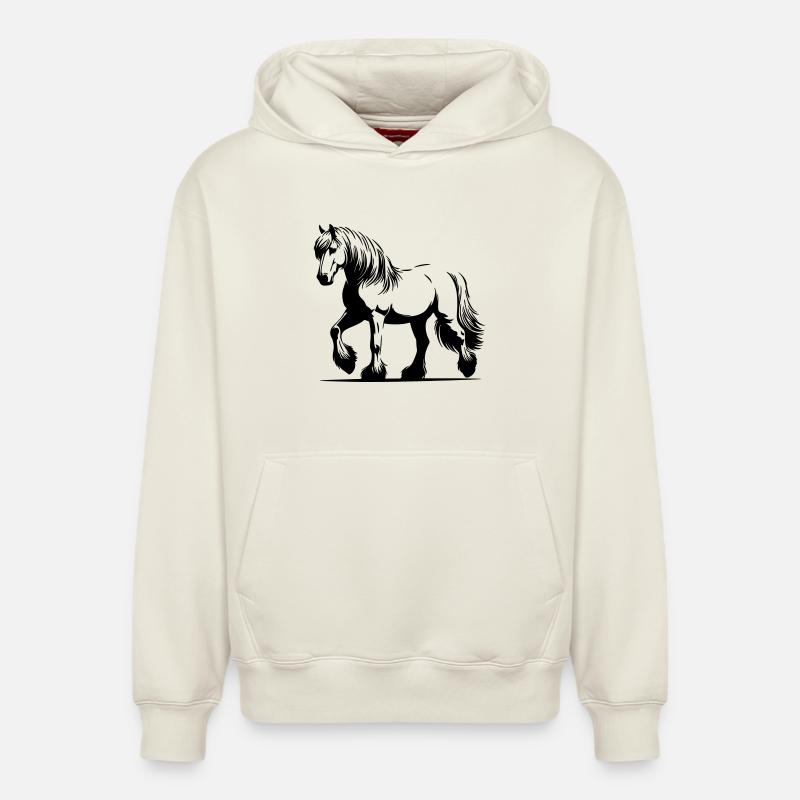 Pferd Haflinger - Relaxed Unisex Organic Hoodie – von SPREAD - Naturweiß