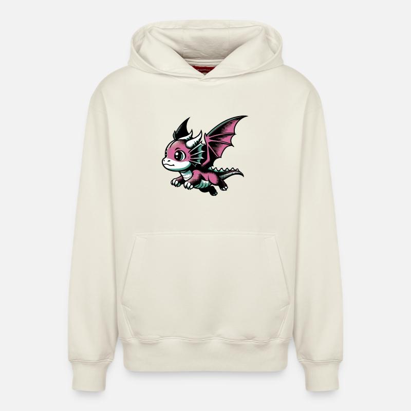 Dragon - Sweat à capuche unisexe décontracté en coton biologique – de SPREAD - blanc cassé