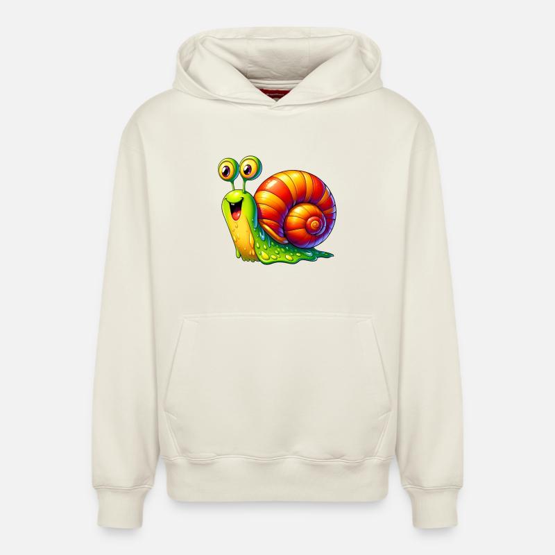 Escargot - Sweat à capuche unisexe décontracté en coton biologique – de SPREAD - blanc cassé