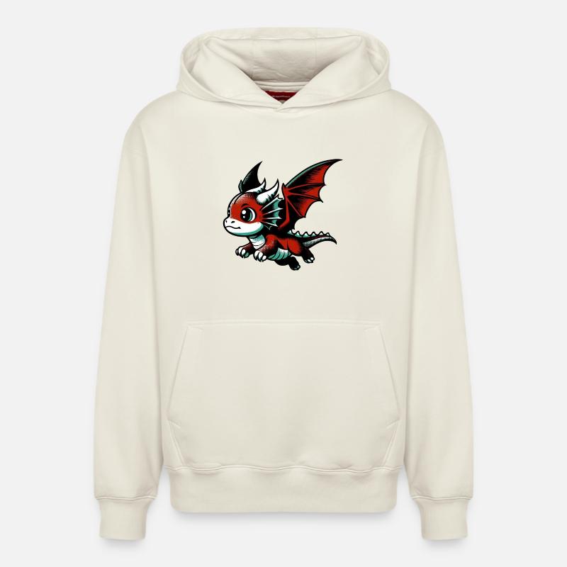 Dragon - Sweat à capuche unisexe décontracté en coton biologique – de SPREAD - blanc cassé