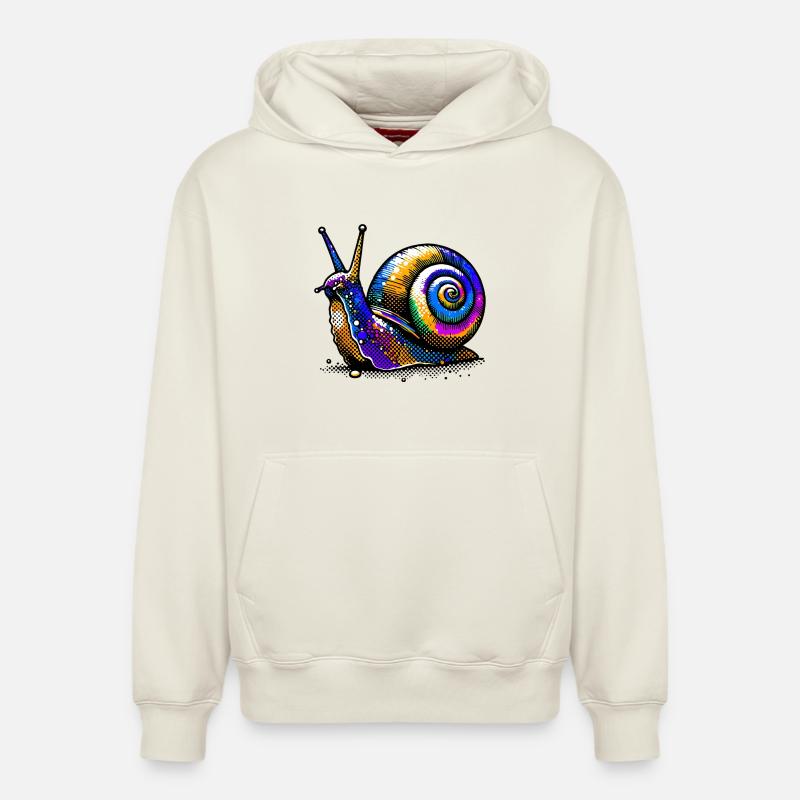 Escargot - Sweat à capuche unisexe décontracté en coton biologique – de SPREAD - blanc cassé