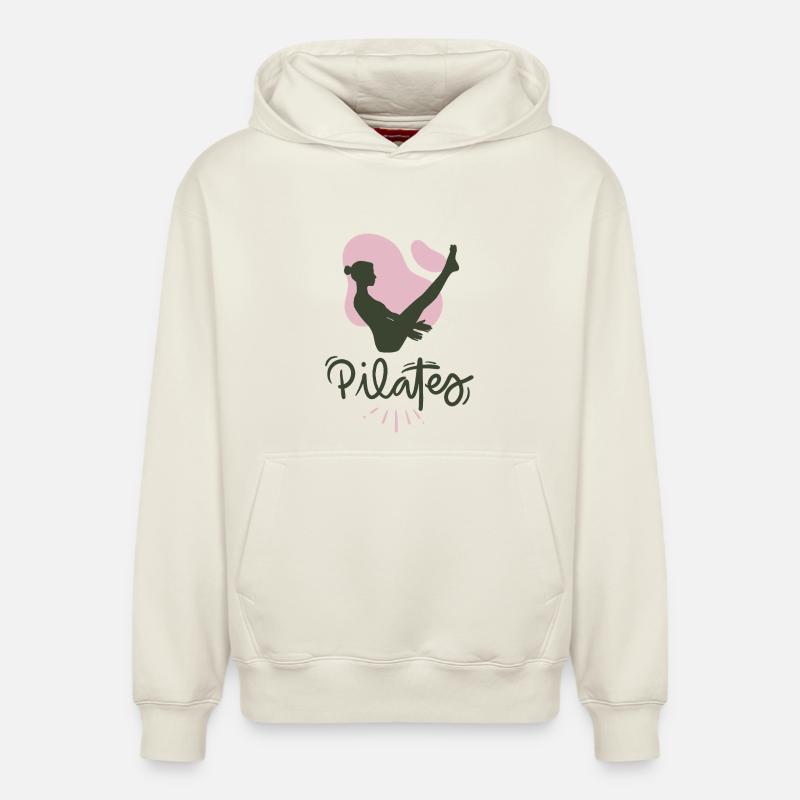 Pilates - Relaxed Unisex Organic Hoodie – von SPREAD - Naturweiß