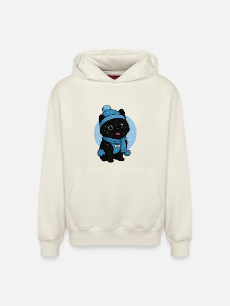 Cuddly Dog Winter Magic - Relaxed Unisex Organic Hoodie – by SPREAD - off white