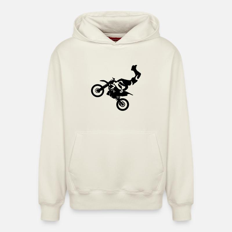 Motocross - Sweat à capuche unisexe décontracté en coton biologique – de SPREAD - blanc cassé