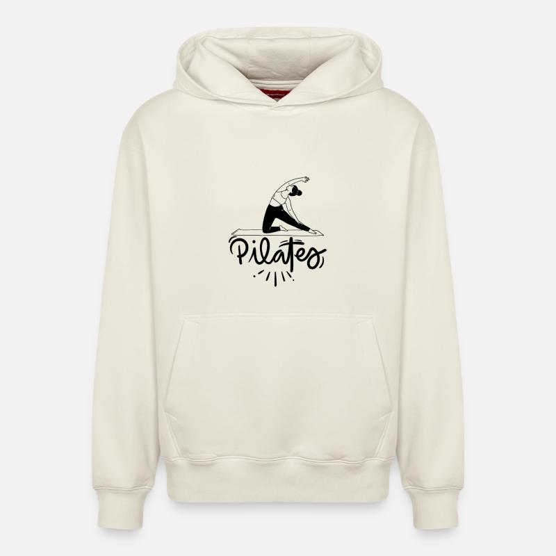 Pilates - Sweat à capuche unisexe décontracté en coton biologique – de SPREAD - blanc cassé