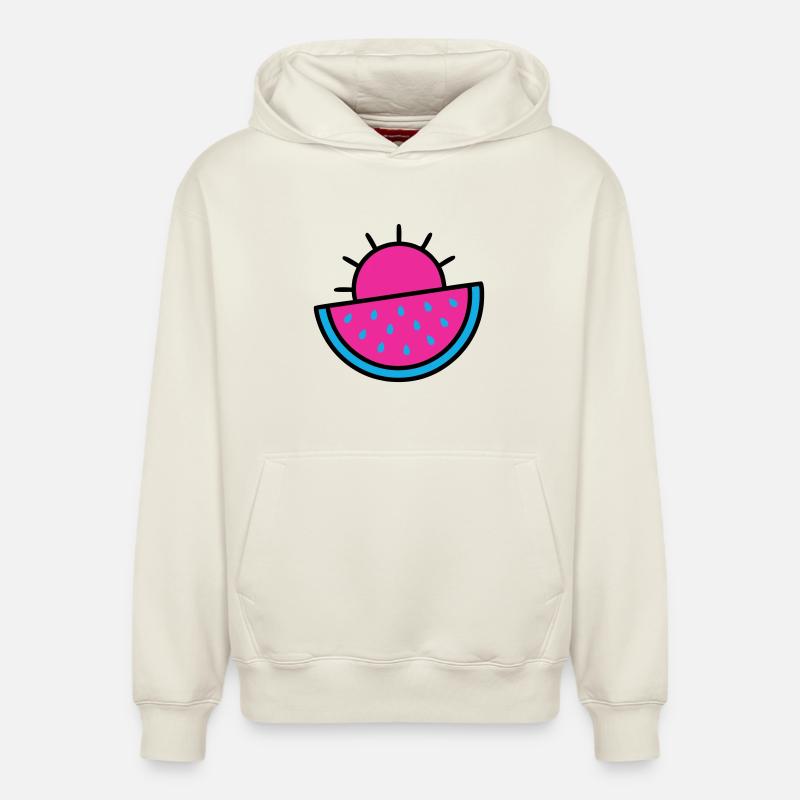 Wassermelone Sonne 90s Pop-Art - Relaxed Unisex Organic Hoodie – von SPREAD - Naturweiß