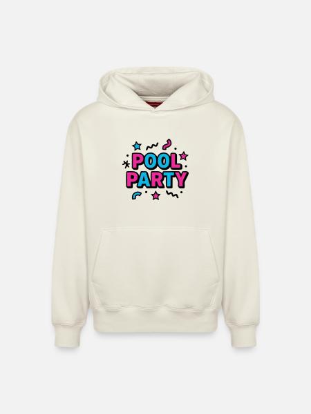 Pool Party 90s Lettering - Relaxed Unisex Organic Hoodie – by SPREAD - off white