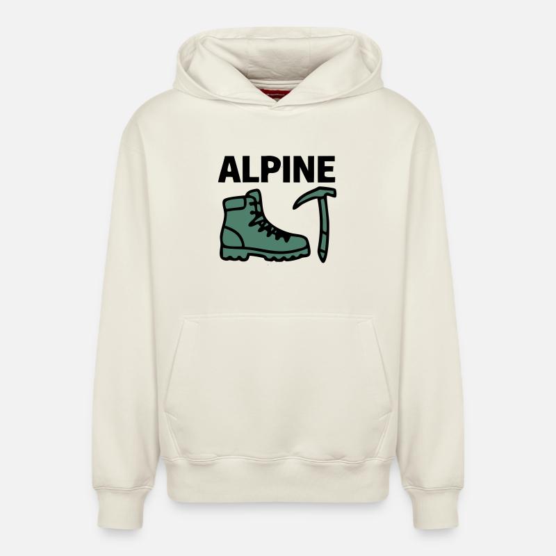Wanderschuh Eispickel Alpine Bergsteigen Klettern - Relaxed Unisex Organic Hoodie – von SPREAD - Naturweiß